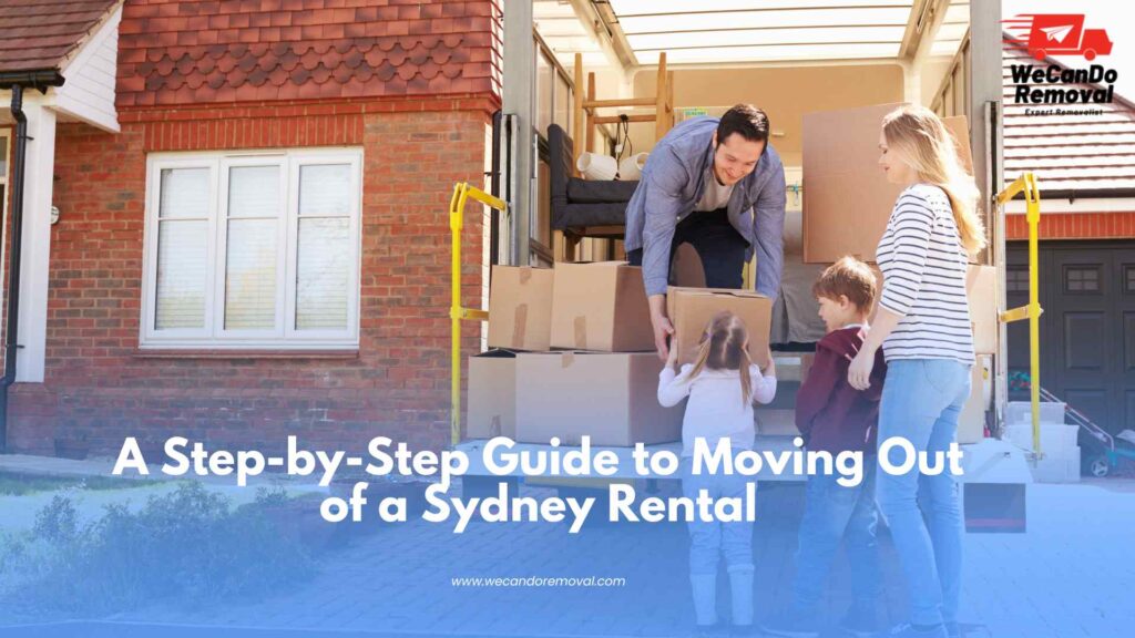Moving out of a rental home with packed boxes