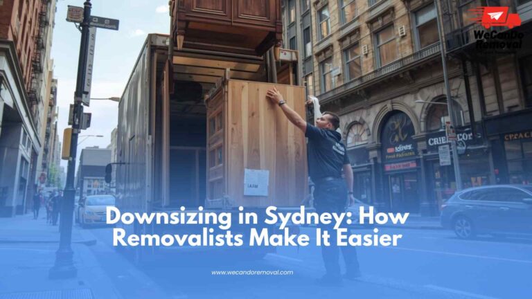 Downsizing in Sydney with professional movers and packed boxes