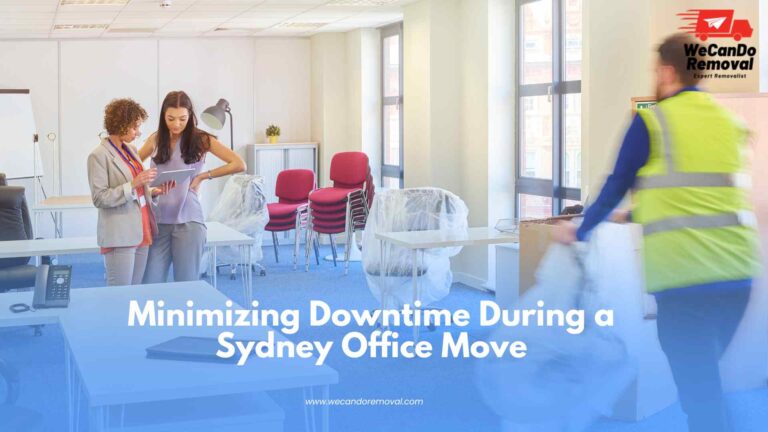 Team working efficiently to minimise office downtime during a move.