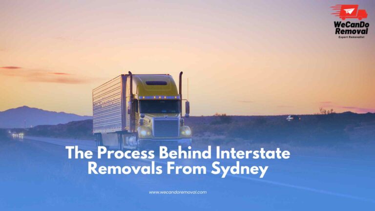 Professional interstate removals truck transporting household items safely.