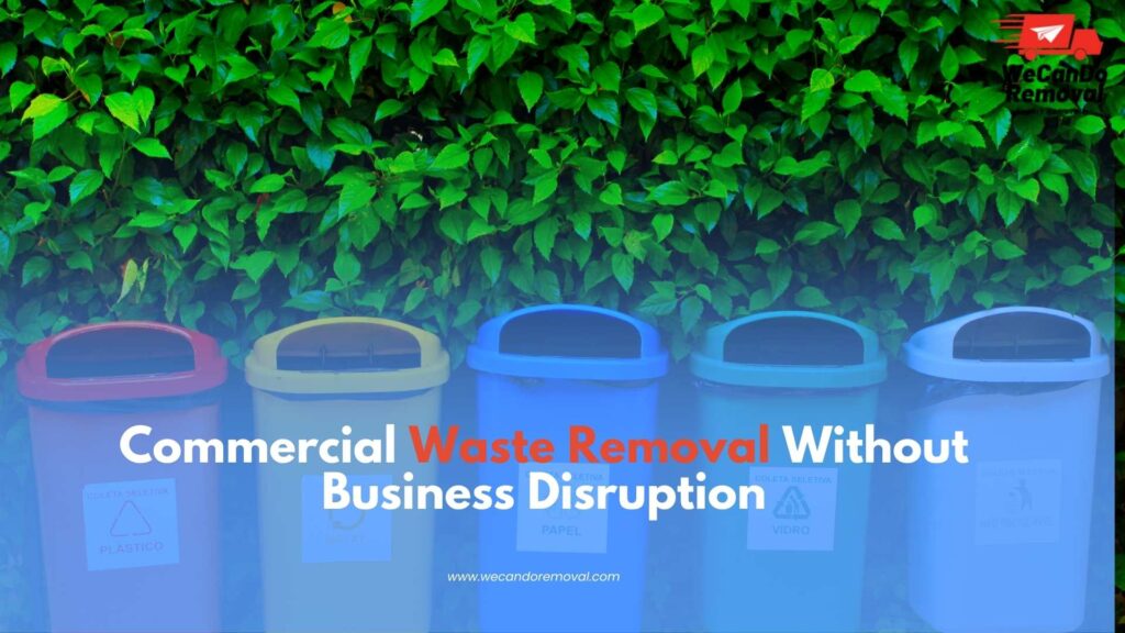 Commercial Waste Removal bins placed outside an office building.