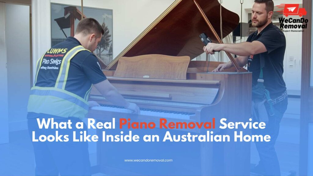 Image showing Piano Removal Service team safely handling a piano.